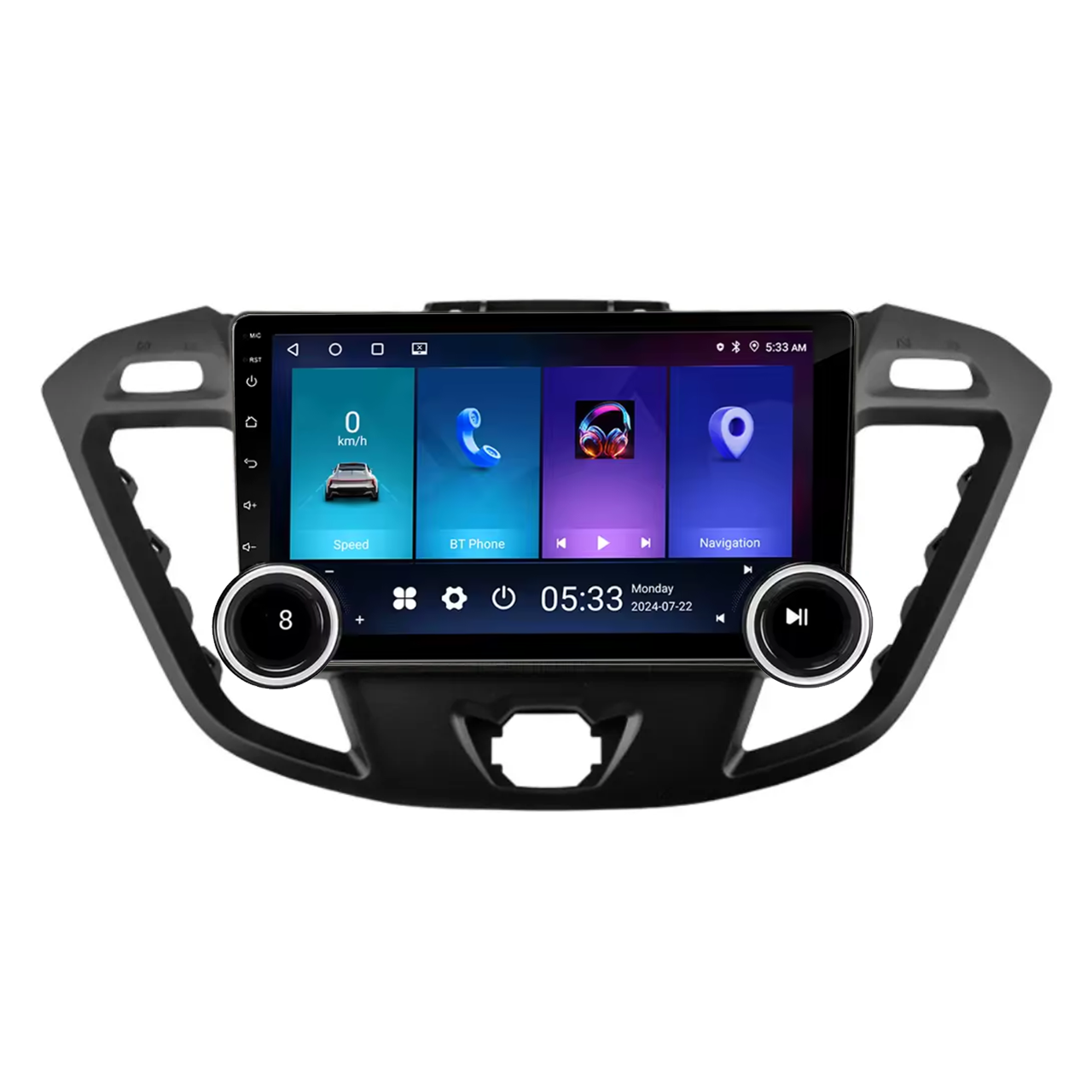 Navigatie AUTONAV Android GPS Dedicata Ford Transit Custom Turneo 2012-2018, Model Elite, Memorie 64GB Stocare, 2GB DDR3 RAM, Display 10″ Full-Touch, WiFi, 2 x USB, Bluetooth, Quad-Core 4 * 1.3GHz, 4 * 50W Audio