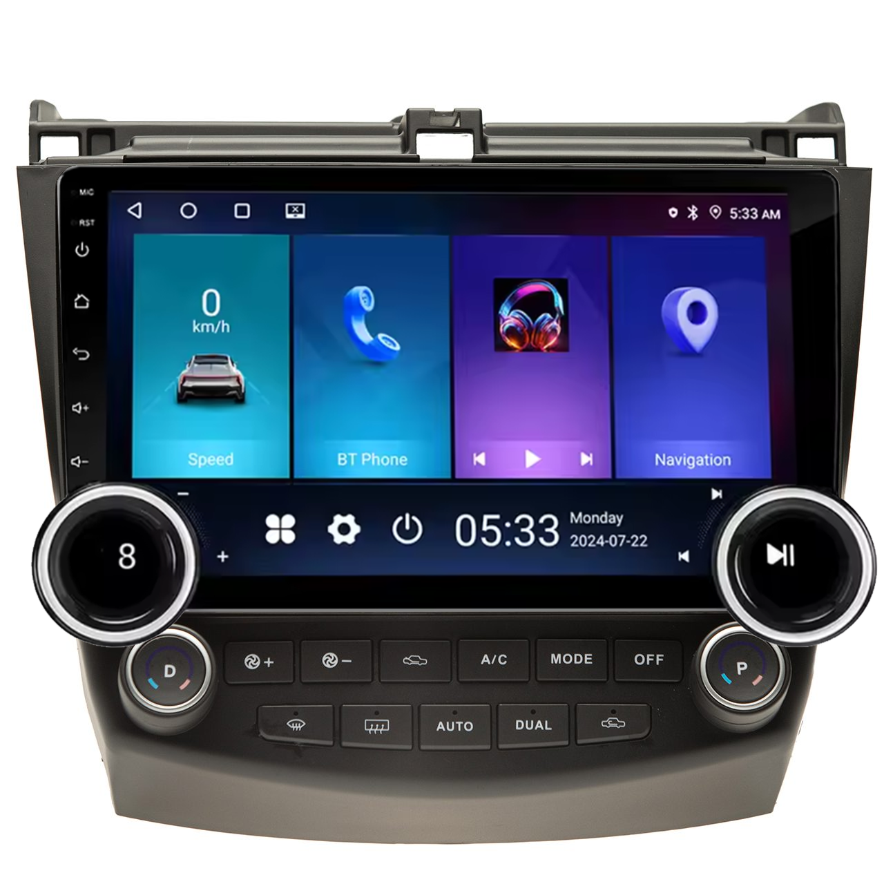 Navigatie AUTONAV Android GPS Dedicata Honda Accord 2002-2008, Model Elite, Memorie 128GB Stocare, 6GB DDR3 RAM, Display 10″ Full-Touch, WiFi, 2 x USB, Bluetooth, 4G, Octa-Core 8 * 2.0GHz, 4 * 50W Audio