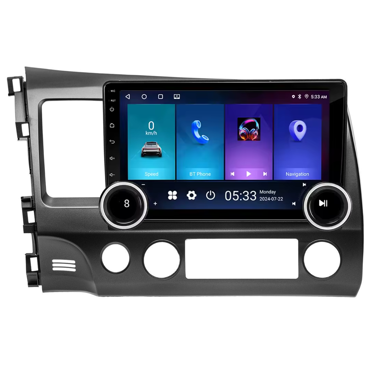 Navigatie AUTONAV Android GPS Dedicata Honda Civic 2006-2011, Model Elite, Memorie 128GB Stocare, 6GB DDR3 RAM, Display 10″ Full-Touch, WiFi, 2 x USB, Bluetooth, 4G, Octa-Core 8 * 2.0GHz, 4 * 50W Audio