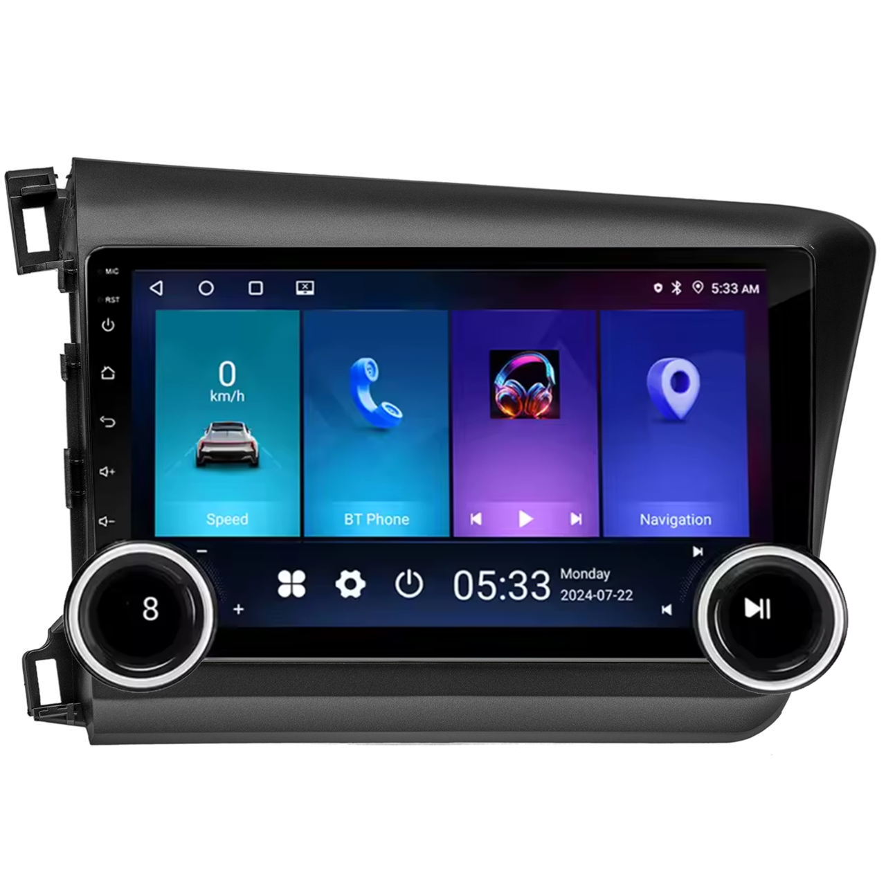 Navigatie AUTONAV Android GPS Dedicata Honda Civic 2011-2016, Model Elite, Memorie 256GB Stocare, 12GB DDR3 RAM, Display 10″ Full-Touch, WiFi, 2 x USB, Bluetooth, 4G, Octa-Core 8 * 2.0GHz, 4 * 50W Audio