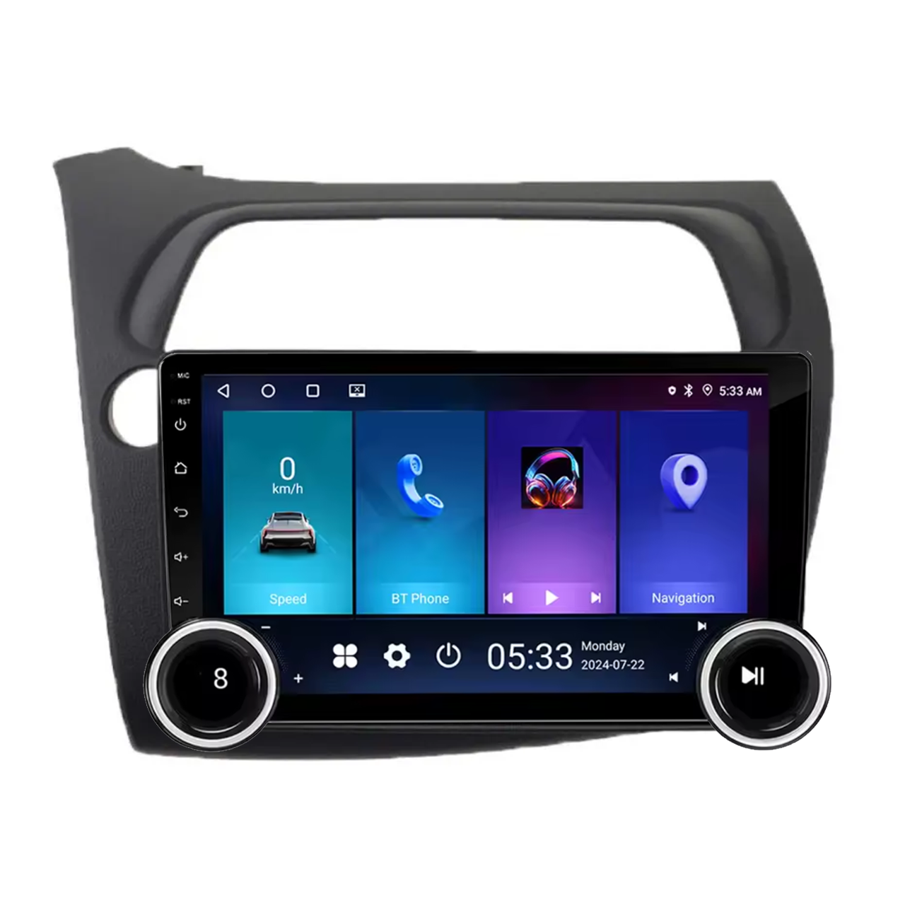 Navigatie AUTONAV Android GPS Dedicata Honda Civic Hatchback 2005-2011, Model Elite, Memorie 64GB Stocare, 2GB DDR3 RAM, Display 10″ Full-Touch, WiFi, 2 x USB, Bluetooth, Quad-Core 4 * 1.3GHz, 4 * 50W Audio