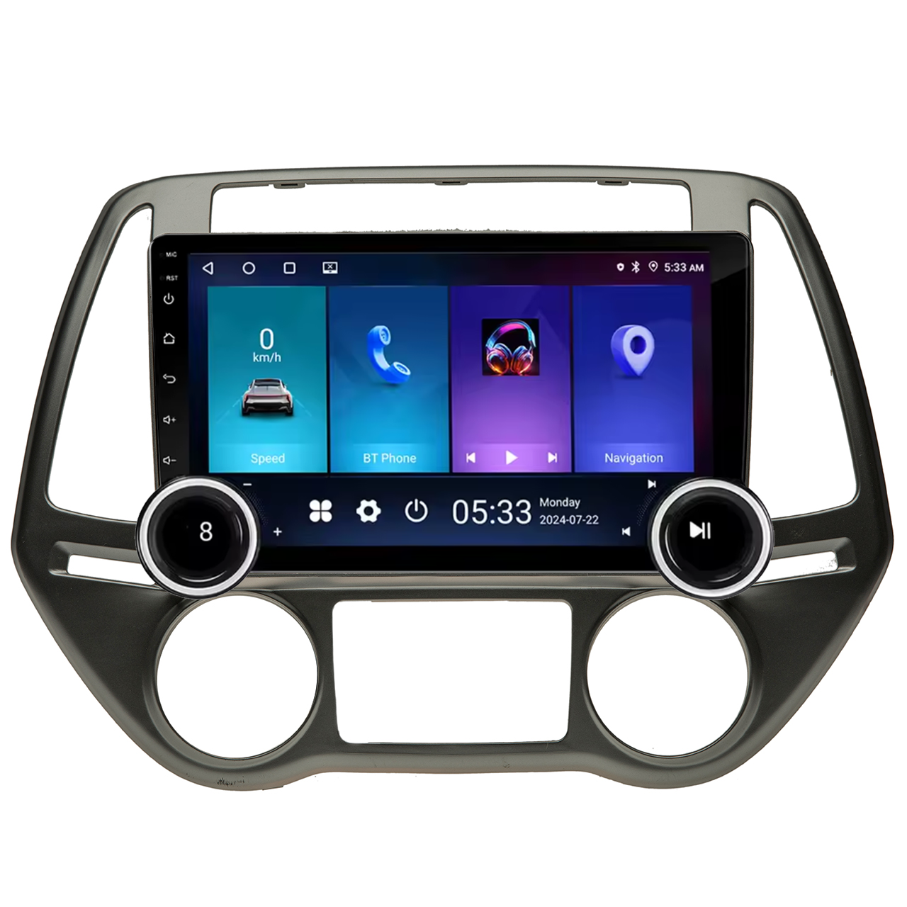 Navigatie AUTONAV Android GPS Dedicata Hyundai i20 2008-2014, Model Elite, Memorie 128GB Stocare, 6GB DDR3 RAM, Display 10″ Full-Touch, WiFi, 2 x USB, Bluetooth, 4G, Octa-Core 8 * 2.0GHz, 4 * 50W Audio