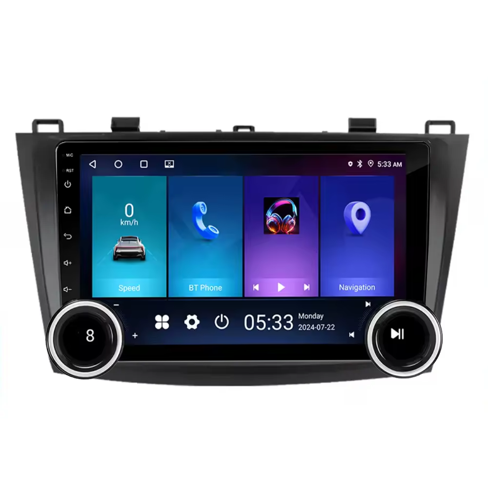 Navigatie AUTONAV Android GPS Dedicata Mazda 3 2008-2013, Model Elite, Memorie 64GB Stocare, 2GB DDR3 RAM, Display 10″ Full-Touch, WiFi, 2 x USB, Bluetooth, Quad-Core 4 * 1.3GHz, 4 * 50W Audio