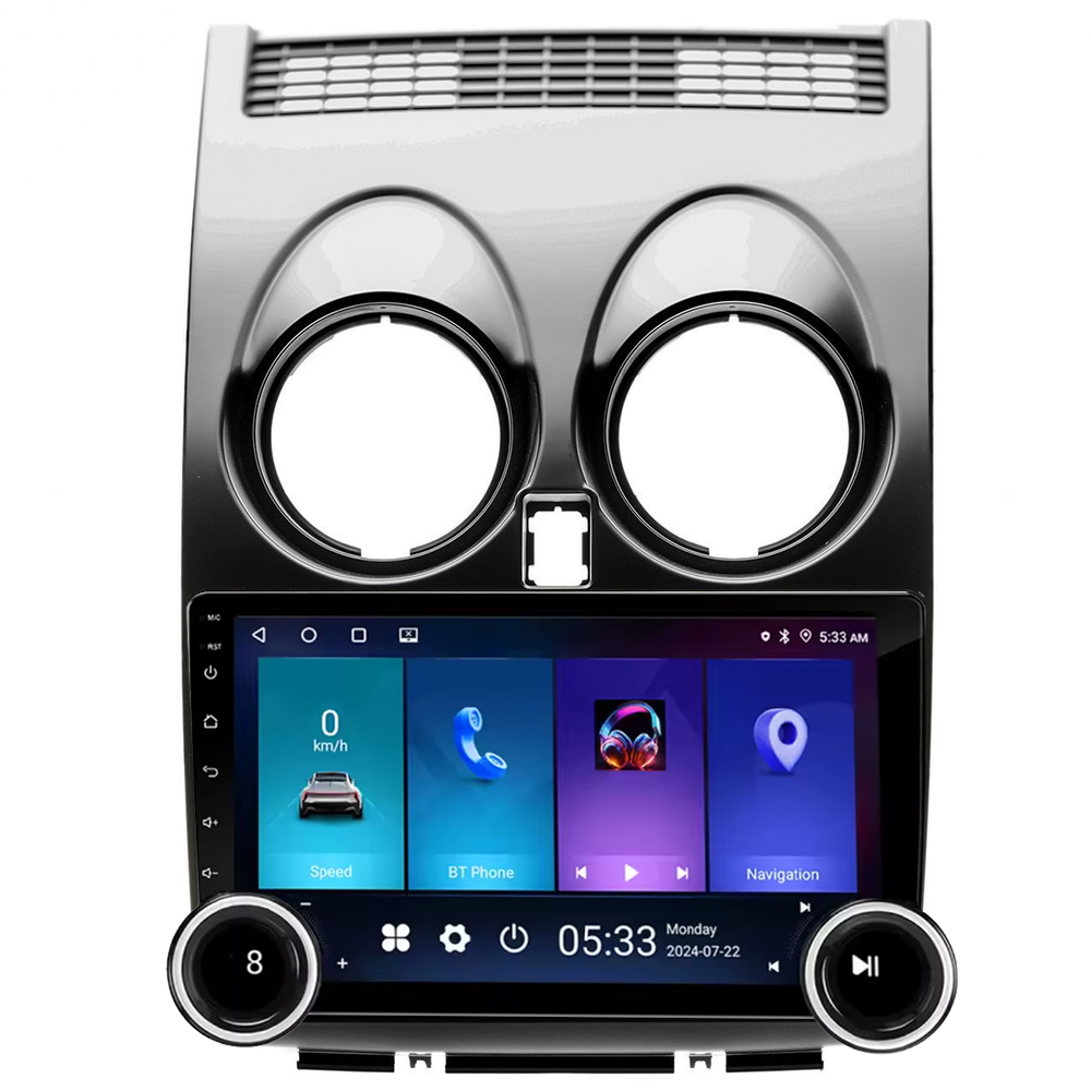 Navigatie AUTONAV Android GPS Dedicata Nissan Qashqai 2006-2013, Model Elite, Memorie 64GB Stocare, 2GB DDR3 RAM, Display 10″ Full-Touch, WiFi, 2 x USB, Bluetooth, Quad-Core 4 * 1.3GHz, 4 * 50W Audio