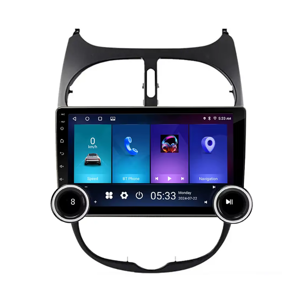 Navigatie AUTONAV Android GPS Dedicata Peugeot 206 2001-2008, Model Elite, Memorie 64GB Stocare, 2GB DDR3 RAM, Display 10″ Full-Touch, WiFi, 2 x USB, Bluetooth, Quad-Core 4 * 1.3GHz, 4 * 50W Audio
