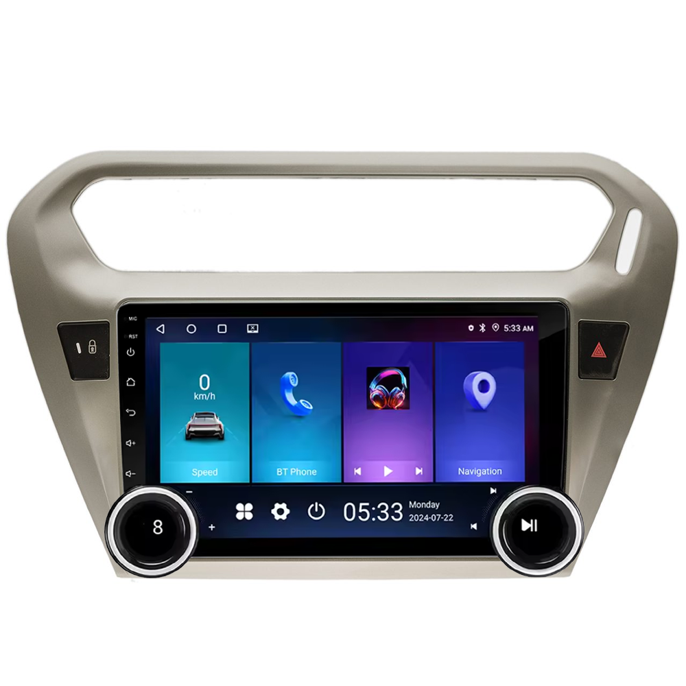 Navigatie AUTONAV Android GPS Dedicata Peugeot 301 2012-2017 si Citroen Elysee, Model Elite, Memorie 64GB Stocare, 2GB DDR3 RAM, Display 10″ Full-Touch, WiFi, 2 x USB, Bluetooth, Quad-Core 4 * 1.3GHz, 4 * 50W Audio