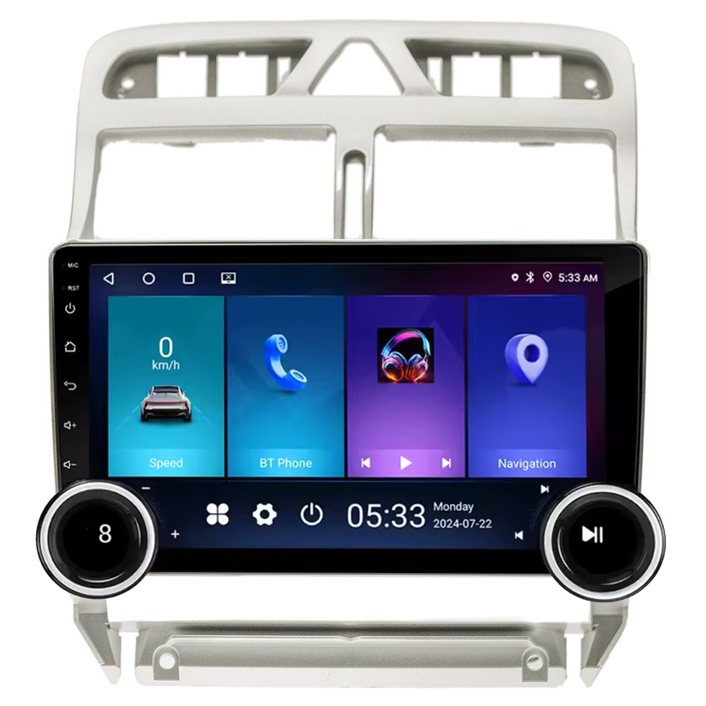 Navigatie AUTONAV Android GPS Dedicata Peugeot 307 2001-2008, Model Elite, Memorie 256GB Stocare, 12GB DDR3 RAM, Display 10″ Full-Touch, WiFi, 2 x USB, Bluetooth, 4G, Octa-Core 8 * 2.0GHz, 4 * 50W Audio