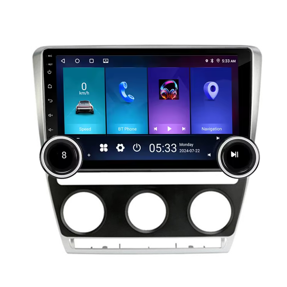 Navigatie AUTONAV Android GPS Dedicata Skoda Octavia 2 Pre-Facelift 2004-2009, Model Elite, Memorie 64GB Stocare, 2GB DDR3 RAM, Display 10″ Full-Touch, WiFi, 2 x USB, Bluetooth, Quad-Core 4 * 1.3GHz, 4 * 50W Audio