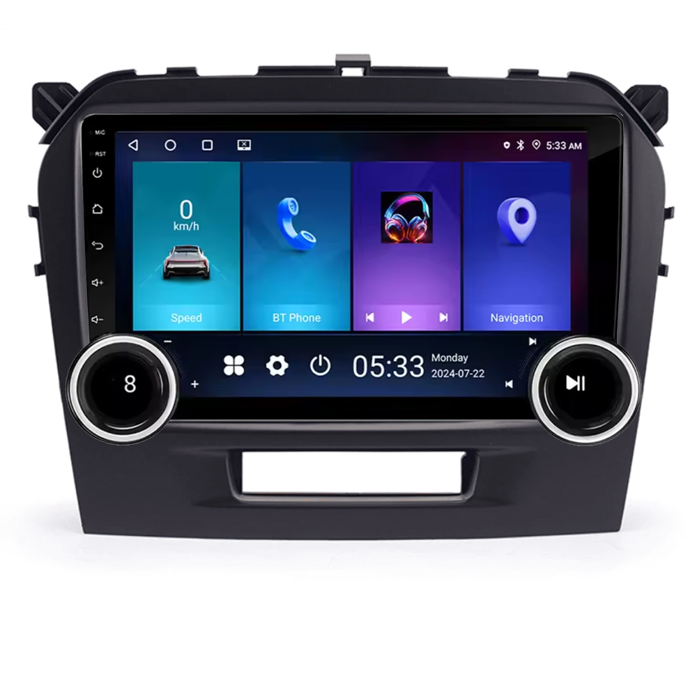 Navigatie AUTONAV Android GPS Dedicata Suzuki Grand Vitara Gen 4 Dupa 2014+, Model Elite, Memorie 64GB Stocare, 4GB DDR3 RAM, Display 10″ Full-Touch, WiFi, 2 x USB, Bluetooth, 4G, Octa-Core 8 * 2.0GHz, 4 * 50W Audio