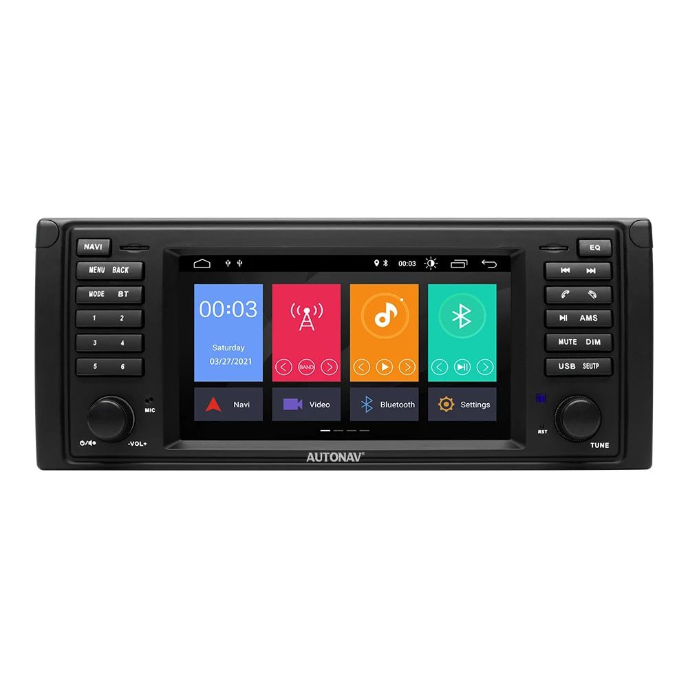 Navigatie AUTONAV Android GPS Dedicata BMW Seria 5 E39, Model Classic, Memorie 64GB Stocare, 4GB DDR3 RAM, Display 7″ Full-Touch, WiFi, 2 x USB, Bluetooth, 4G, Octa-Core 8 * 1.8GHz, 4 * 50W Audio