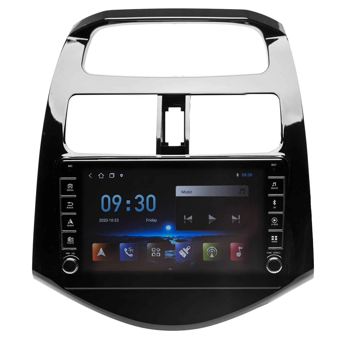 Navigatie AUTONAV Android GPS Dedicata Chevrolet Spark 2009-2015, Model PRO Memorie 128GB Stocare, 6GB DDR3 RAM, Butoane Laterale Si Regulator Volum, Display 8" Full-Touch, WiFi, 2 x USB, Bluetooth, 4G, Octa-Core 8 * 2.0GHz, 4 * 50W Audio