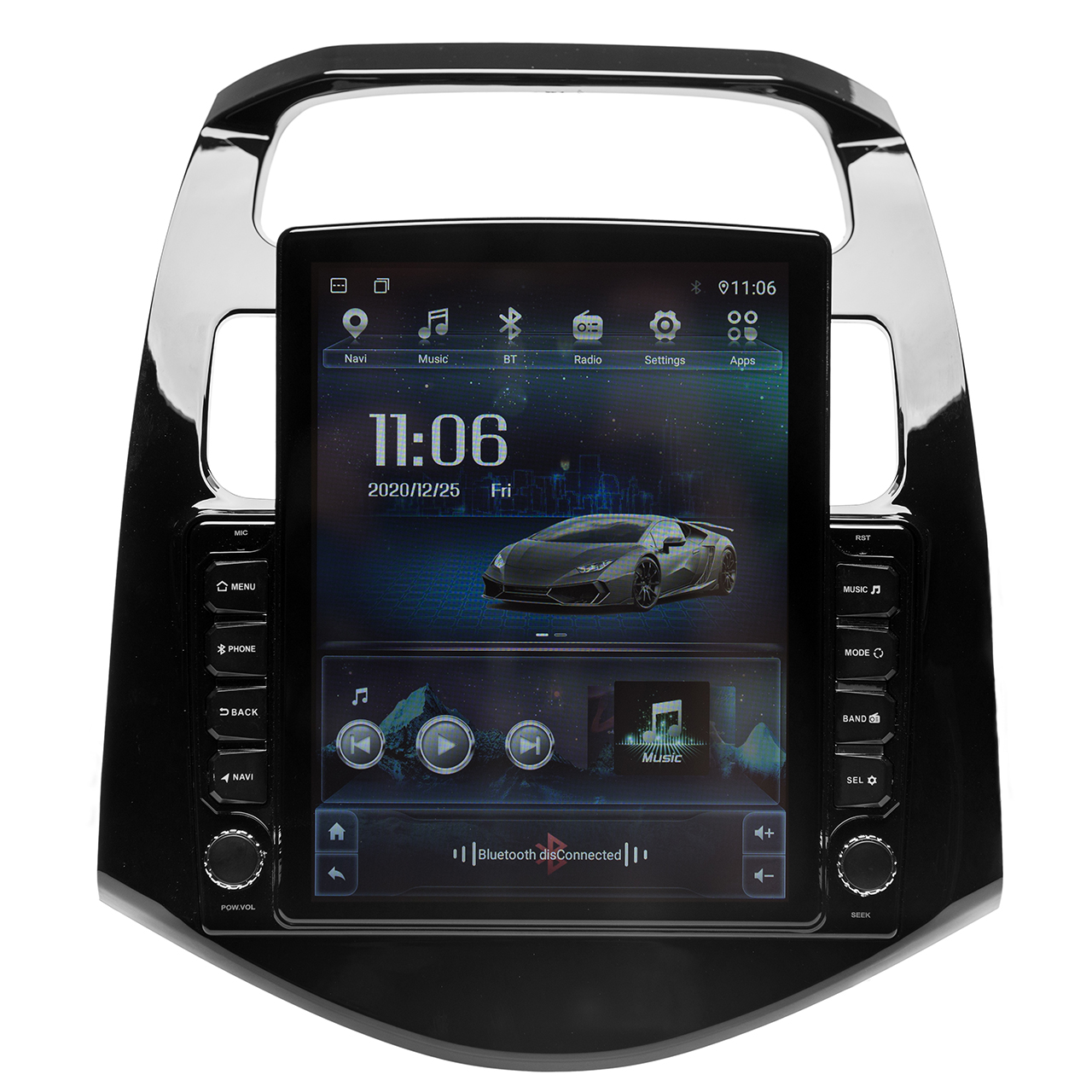 Navigatie AUTONAV ECO Android GPS Dedicata Chevrolet Spark 2009-2015, Model XPERT Memorie 16GB Stocare, 1GB DDR3 RAM, Butoane Si Volum Fizice, Display Vertical Stil Tesla 10" Full-Touch, WiFi, 2 x USB, Bluetooth, Quad-Core 4 * 1.3GHz, 4 * 50W Audio