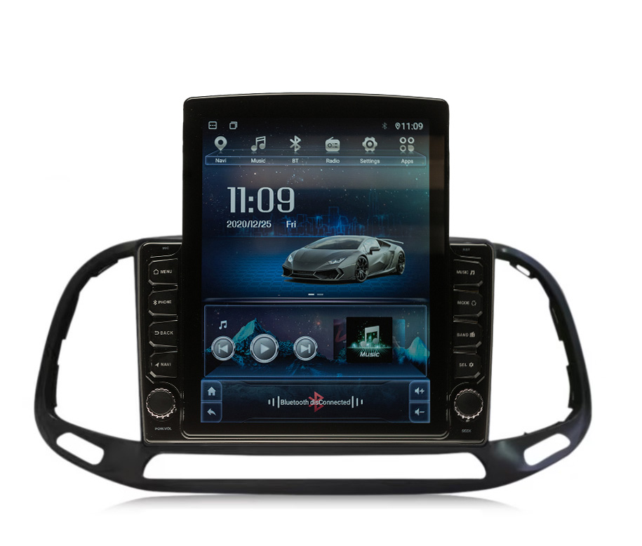 Navigatie AUTONAV ECO Android GPS Dedicata Fiat Doblo 2013-2018, Model XPERT Memorie 16GB Stocare, 1GB DDR3 RAM, Display Vertical Stil Tesla 10″ Full-Touch, WiFi, 2 x USB, Bluetooth, Quad-Core 4 * 1.3GHz, 4 * 50W Audio