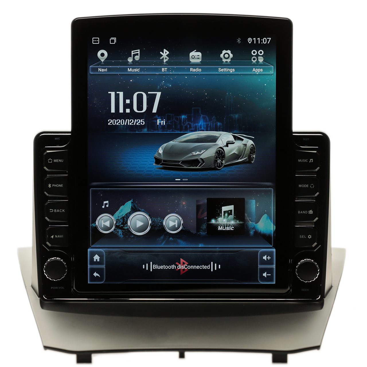 Navigatie AUTONAV Android GPS Dedicata Ford Fiesta 2009-2016, Model XPERT Memorie 64GB Stocare, 2GB DDR3 RAM, Display Vertical Stil Tesla 10″ Full-Touch, WiFi, 2 x USB, Bluetooth, Quad-Core 4 * 1.3GHz, 4 * 50W Audio