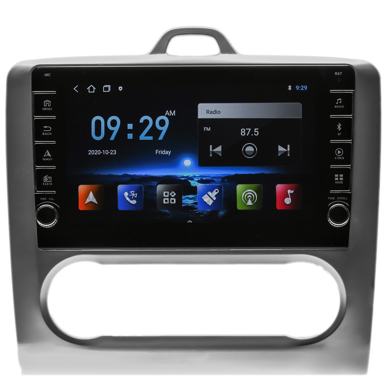 Navigatie AUTONAV Android GPS Dedicata Ford Focus 2 Clima Auto, Model PRO Memorie 128GB Stocare, 6GB DDR3 RAM, Butoane Laterale Si Regulator Volum, Display 8″ Full-Touch, WiFi, 2 x USB, Bluetooth, 4G, Octa-Core 8 * 2.0GHz, 4 * 50W Audio