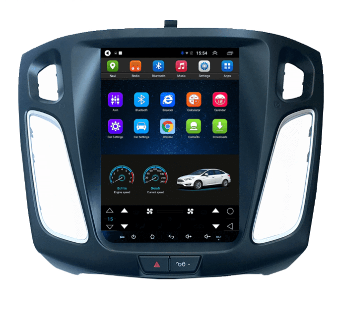 Navigatie AUTONAV Android GPS Dedicata Ford Focus 3 2011-2018 Stil Tesla, 128GB Stocare, 6GB DDR3 RAM, Display Vertical Stil Tesla 10″, WiFi, 2 x USB, Bluetooth, 4G, Octa-Core 8 x 2.0GHz, 4 x 50W Audio