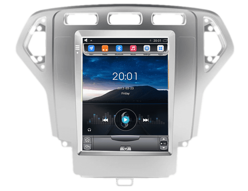 Navigatie AUTONAV Android GPS Dedicata Ford Mondeo 2007-2010 Stil Tesla, 128GB Stocare, 6GB DDR3 RAM, Display Vertical Stil Tesla 10″, WiFi, 2 x USB, Bluetooth, 4G, Octa-Core 8 x 2.0GHz, 4 x 50W Audio
