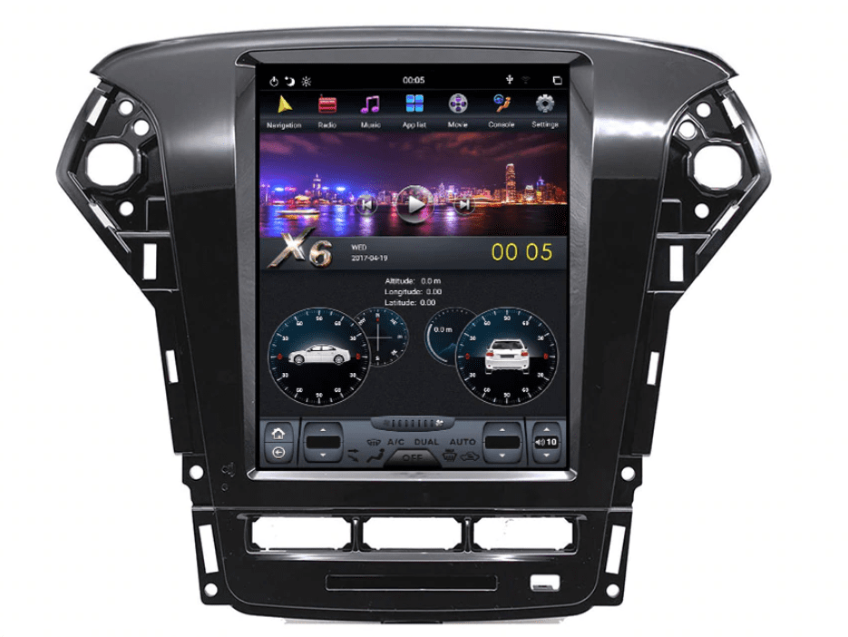 Navigatie AUTONAV Android GPS Dedicata Ford Mondeo MK4 Facelift 2010-2014 Stil Tesla, 64GB Stocare, 4GB DDR3 RAM, Display Vertical Stil Tesla 10″ , WiFi, 2 x USB, Bluetooth, 4G, Octa-Core 8 x 2.0GHz, 4 x 50W Audio