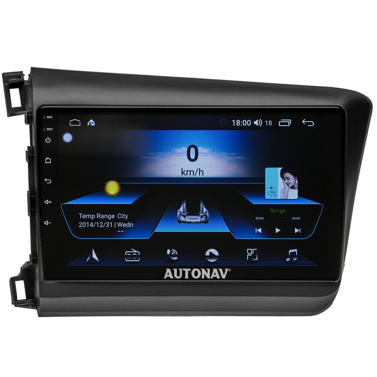 Navigatie AUTONAV Android GPS Dedicata Honda Civic 2011-2016, Model Classic, Memorie 64GB Stocare, 2GB DDR3 RAM, Display 9″ Full-Touch, WiFi, 2 x USB, Bluetooth, Quad-Core 4 * 1.3GHz, 4 * 50W Audio