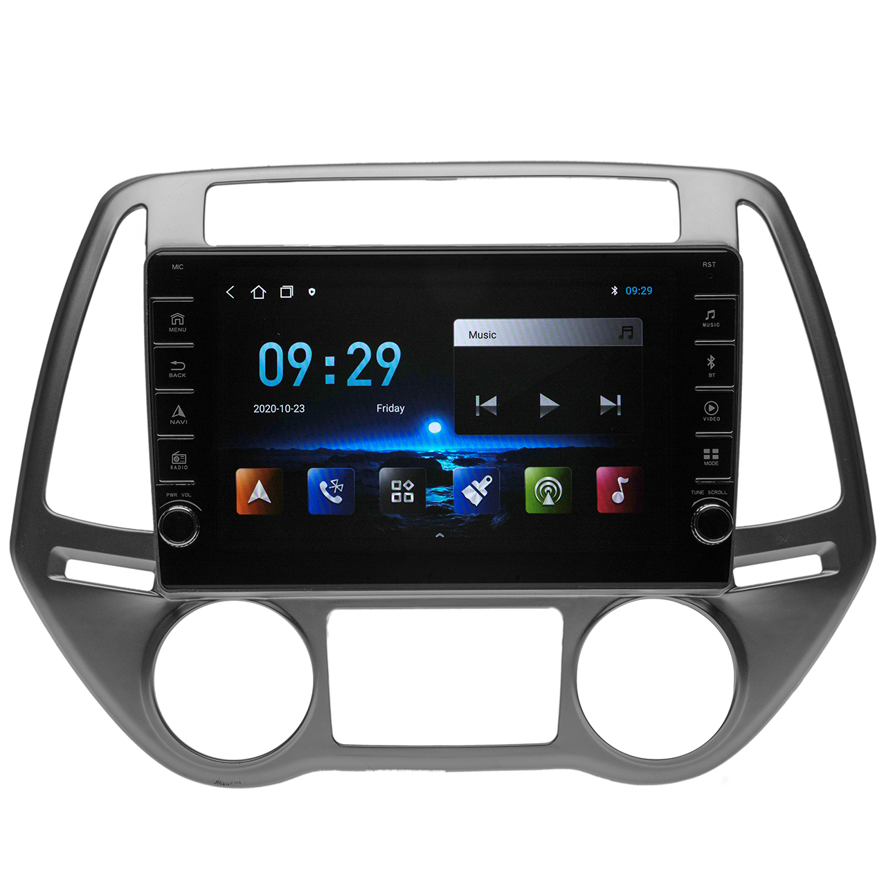Navigatie AUTONAV Android GPS Dedicata Hyundai i20 2008-2014, Model PRO Memorie 256GB Stocare, 12GB DDR3 RAM, Display 8″ Full-Touch, WiFi, 2 x USB, Bluetooth, 4G, Octa-Core 8 * 2.0GHz, 4 * 50W Audio