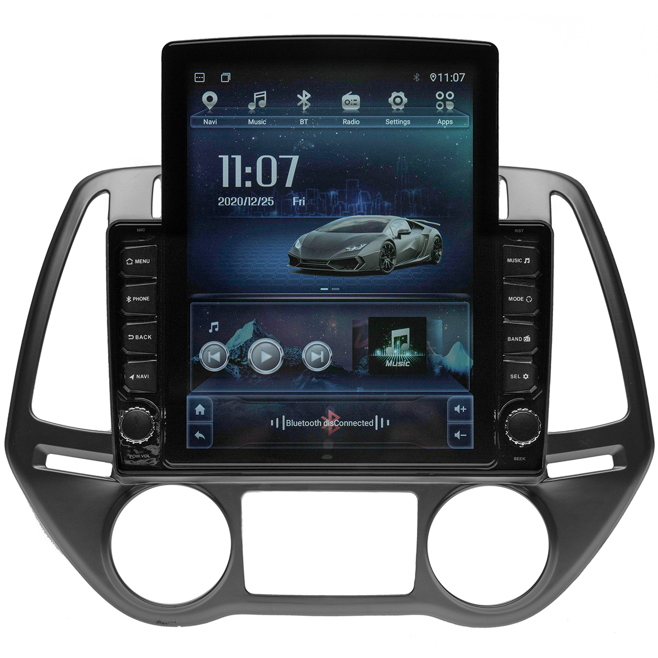 Navigatie AUTONAV Android GPS Dedicata Hyundai i20 2008-2014, Model XPERT Memorie 256GB Stocare, 12GB DDR3 RAM, Display Vertical Stil Tesla 10″ Full-Touch, WiFi, 2 x USB, Bluetooth, 4G, Octa-Core 8 * 2.0GHz, 4 * 50W Audio