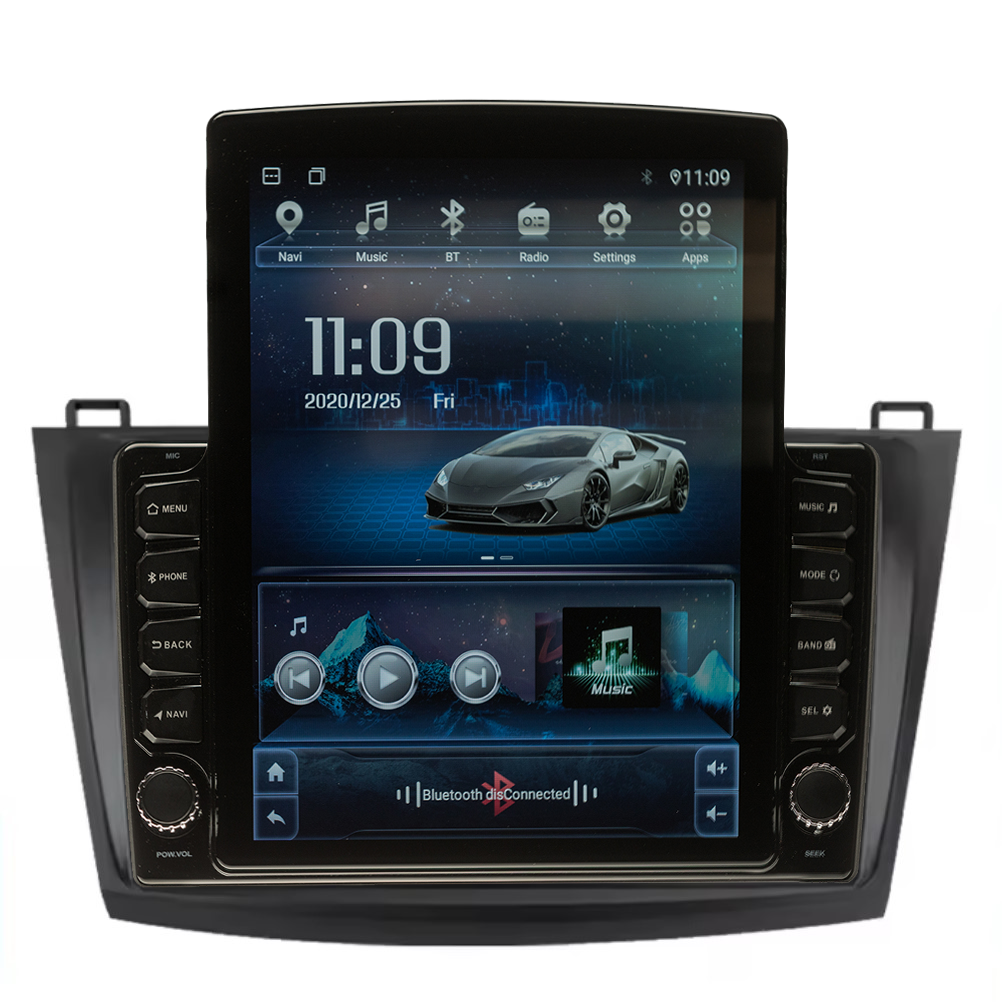 Navigatie AUTONAV ECO Android GPS Dedicata Mazda 3 2008-2013, Model XPERT Memorie 16GB Stocare, 1GB DDR3 RAM, Display Vertical Stil Tesla 10″ Full-Touch, WiFi, 2 x USB, Bluetooth, Quad-Core 4 * 1.3GHz, 4 * 50W Audio