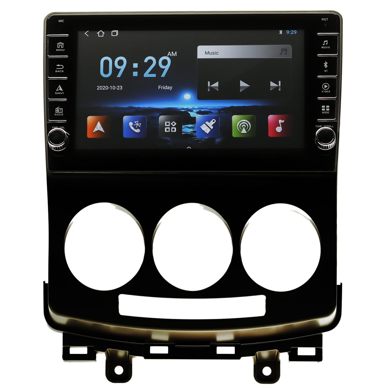 Navigatie AUTONAV Android GPS Dedicata Mazda 5 2004-2010, Model PRO Memorie 64GB Stocare, 2GB DDR3 RAM, Butoane Laterale Si Regulator Volum, Display 8″ Full-Touch, WiFi, 2 x USB, Bluetooth, Quad-Core 4 * 1.3GHz, 4 * 50W Audio