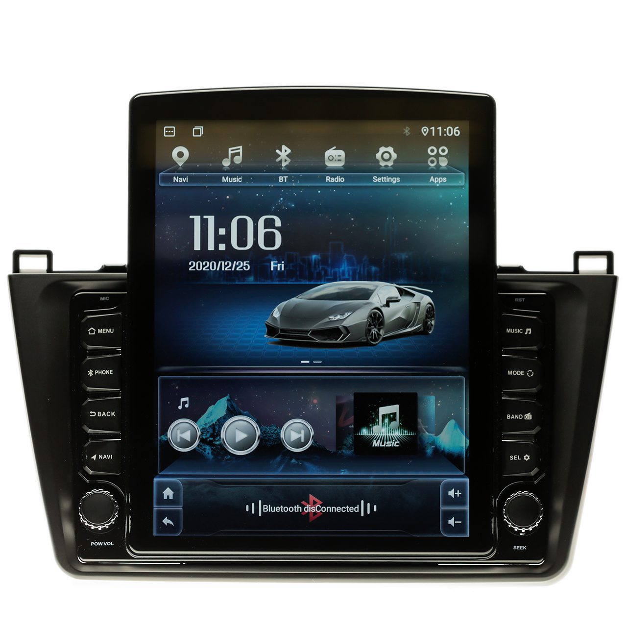 Navigatie AUTONAV Android GPS Dedicata Mazda 6 GH1/GH2 2007-2012, Model XPERT Memorie 128GB Stocare, 6GB DDR3 RAM, Display Vertical Stil Tesla 10″ Full-Touch, WiFi, 2 x USB, Bluetooth, 4G, Octa-Core 8 * 2.0GHz, 4 * 50W Audio