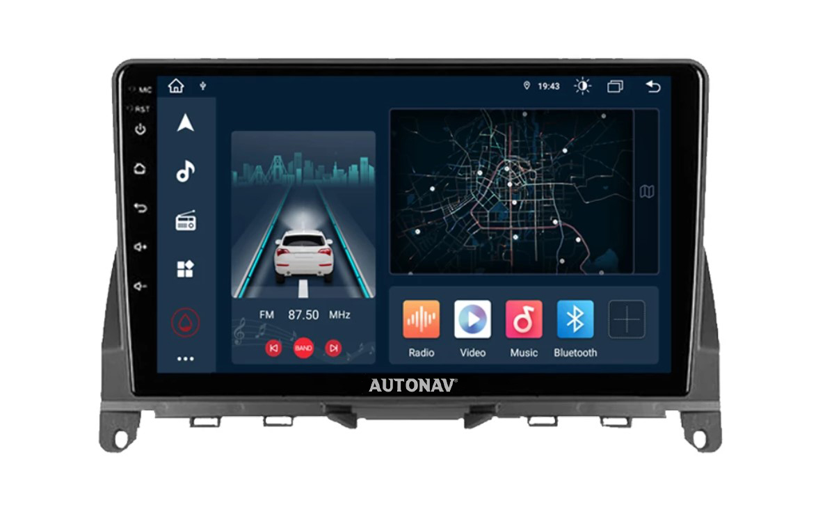 Navigatie AUTONAV Android GPS Dedicata Mercedes C-Class W204 2006-2014, Model Classic, Memorie 256GB Stocare, 12GB DDR3 RAM, Display 9″ Full-Touch, WiFi, 2 x USB, Bluetooth, 4G, Octa-Core 8 * 2.0GHz, 4 * 50W Audio
