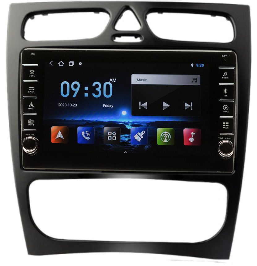 Navigatie AUTONAV Android GPS Dedicata Mercedes Clasa C CLK W203 2000-2005, Model PRO Memorie 256GB Stocare, 12GB DDR3 RAM, Display 8″ Full-Touch, WiFi, 2 x USB, Bluetooth, 4G, Octa-Core 8 * 2.0GHz, 4 * 50W Audio