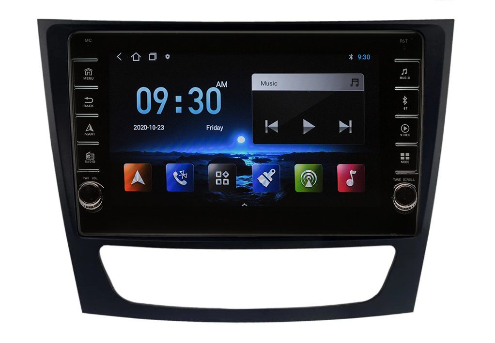 Navigatie AUTONAV Android GPS Dedicata Mercedes Clasa E CLS W211 2002-2010, Model PRO Memorie 256GB Stocare, 12GB DDR3 RAM, Display 8″ Full-Touch, WiFi, 2 x USB, Bluetooth, 4G, Octa-Core 8 * 2.0GHz, 4 * 50W Audio