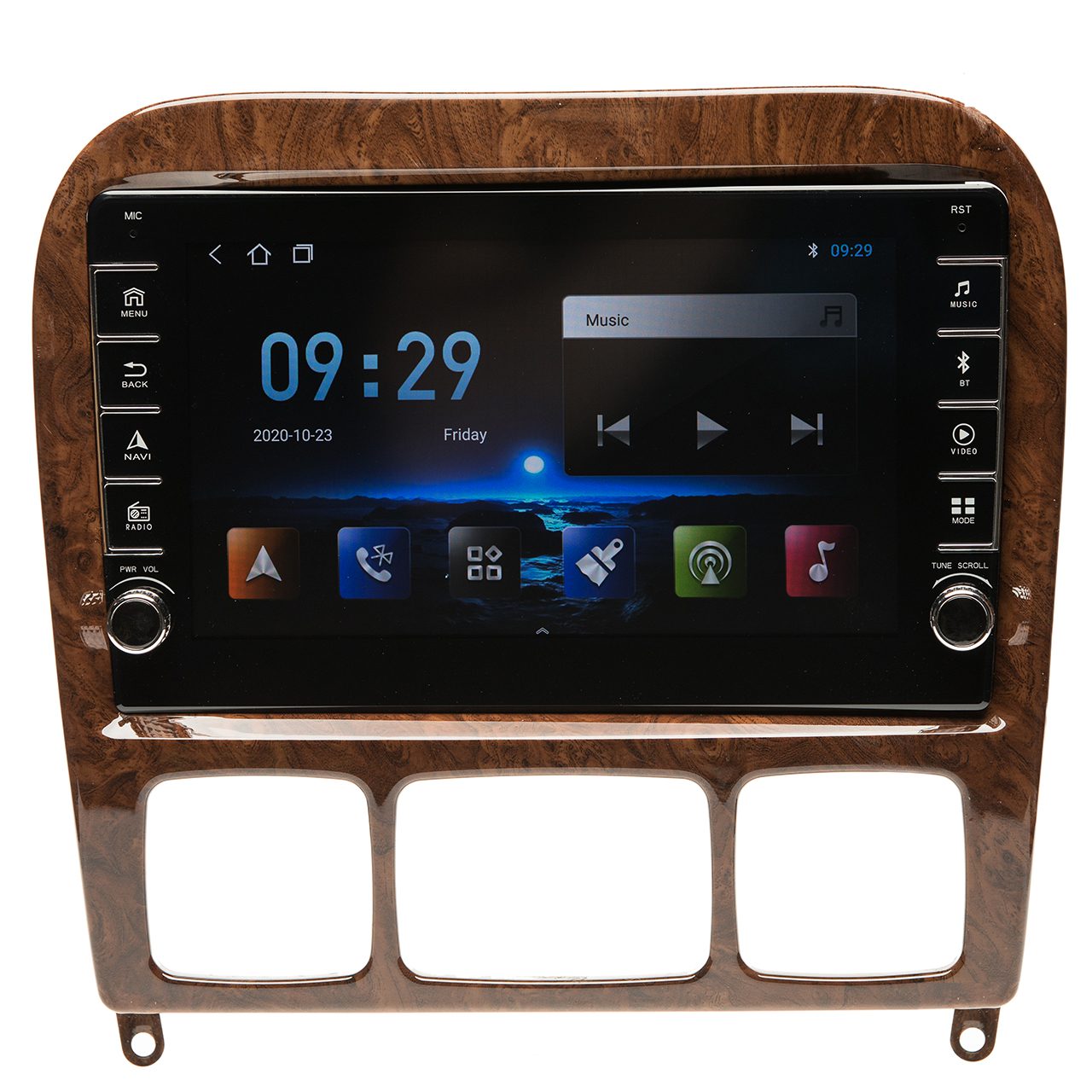 Navigatie AUTONAV Android GPS Dedicata Mercedes S-Class W220 1998-2005, Model PRO Memorie 64GB Stocare, 2GB DDR3 RAM, Butoane Laterale Si Regulator Volum, Display 9" Full-Touch, WiFi, 2 x USB, Bluetooth, Quad-Core 4 * 1.3GHz, 4 * 50W Audio