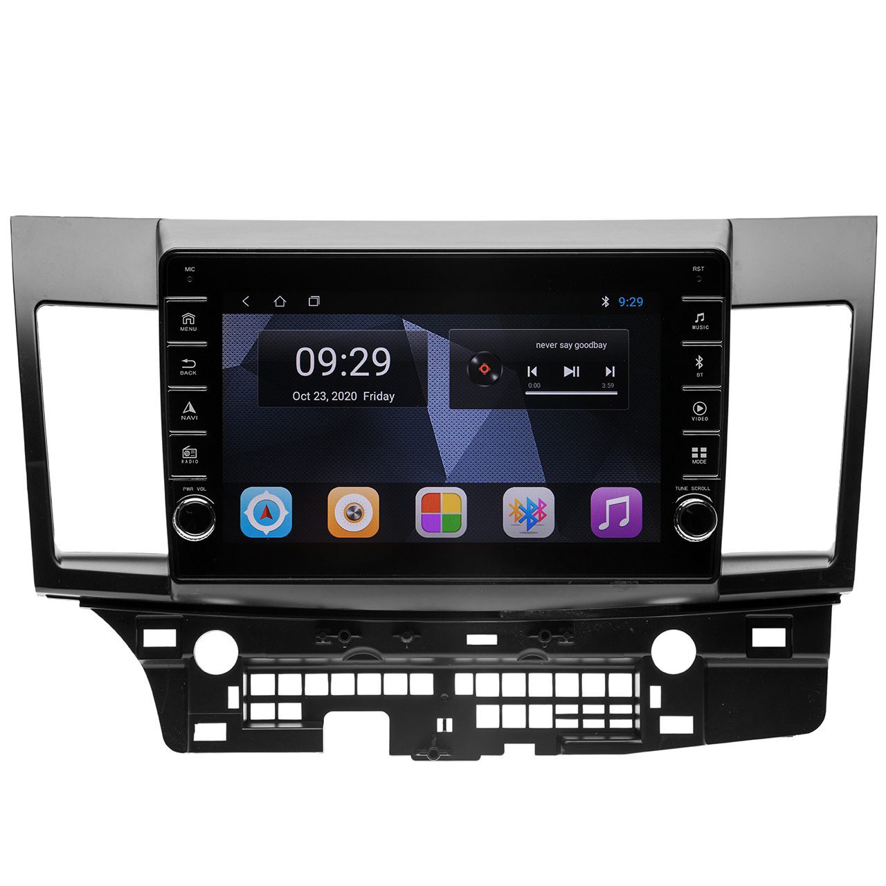 Navigatie AUTONAV Android GPS Dedicata Mitsubishi Lancer 2007-2017, Model PRO Memorie 128GB Stocare, 6GB DDR3 RAM, Butoane Laterale Si Regulator Volum, Display 9″ Full-Touch, WiFi, 2 x USB, Bluetooth, 4G, Octa-Core 8 * 2.0GHz, 4 * 50W Audio