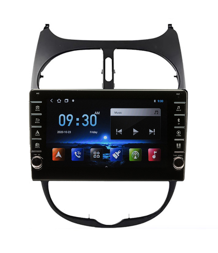 Navigatie AUTONAV Android GPS Dedicata Peugeot 206 2001-2008, Model PRO Memorie 256GB Stocare, 12GB DDR3 RAM, Display 8″ Full-Touch, WiFi, 2 x USB, Bluetooth, 4G, Octa-Core 8 * 2.0GHz, 4 * 50W Audio