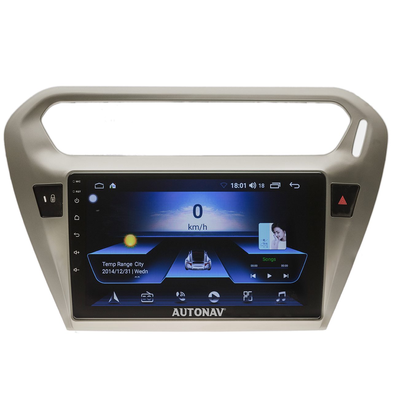 Navigatie AUTONAV Android GPS Dedicata Peugeot 301 2012-2017 si Citroen Elysee, Model Classic, Memorie 64GB Stocare, 4GB DDR3 RAM, Display 9″ Full-Touch, WiFi, 2 x USB, Bluetooth, 4G, Octa-Core 8 * 2.0GHz, 4 * 50W Audio