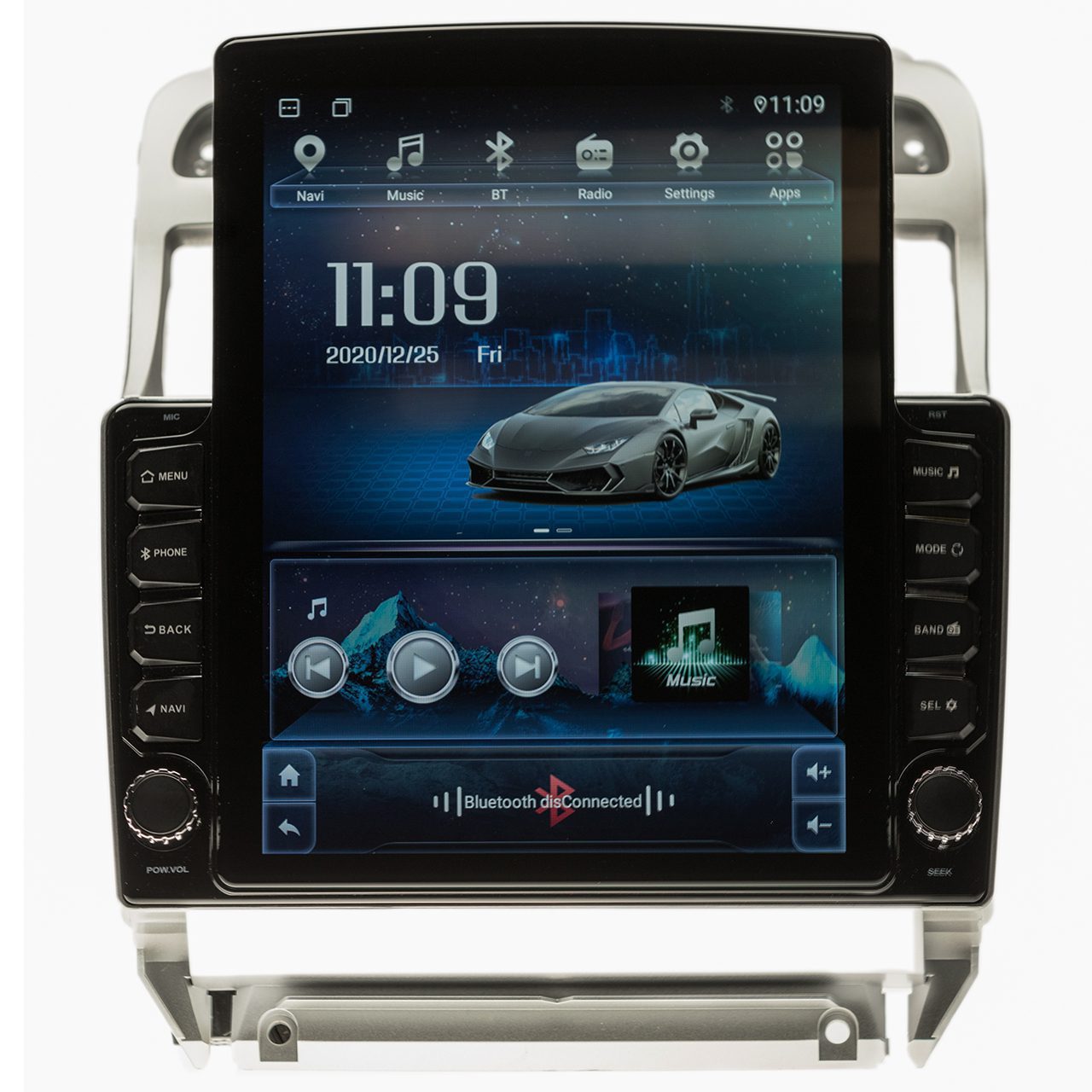 Navigatie AUTONAV Android GPS Dedicata Peugeot 307 2001-2008, Model XPERT Memorie 64GB Stocare, 2GB DDR3 RAM, Display Vertical Stil Tesla 10″ Full-Touch, WiFi, 2 x USB, Bluetooth, Quad-Core 4 * 1.3GHz, 4 * 50W Audio