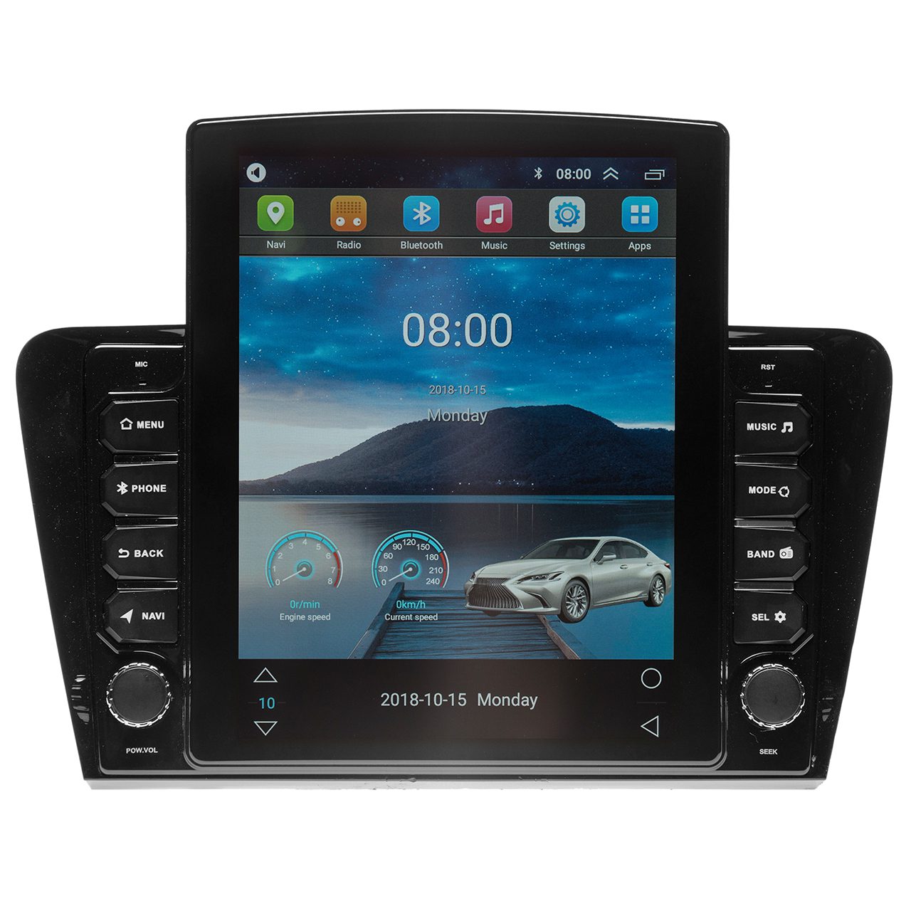 Navigatie AUTONAV ECO Android GPS Dedicata Skoda Octavia 3 Dupa 2012, Model XPERT 16GB Stocare, 1GB DDR3 RAM, Display Vertical Stil Tesla 10" , WiFi, 2 x USB, Bluetooth, Quad-Core 4 x 1.3GHz, 4 x 50W Audio