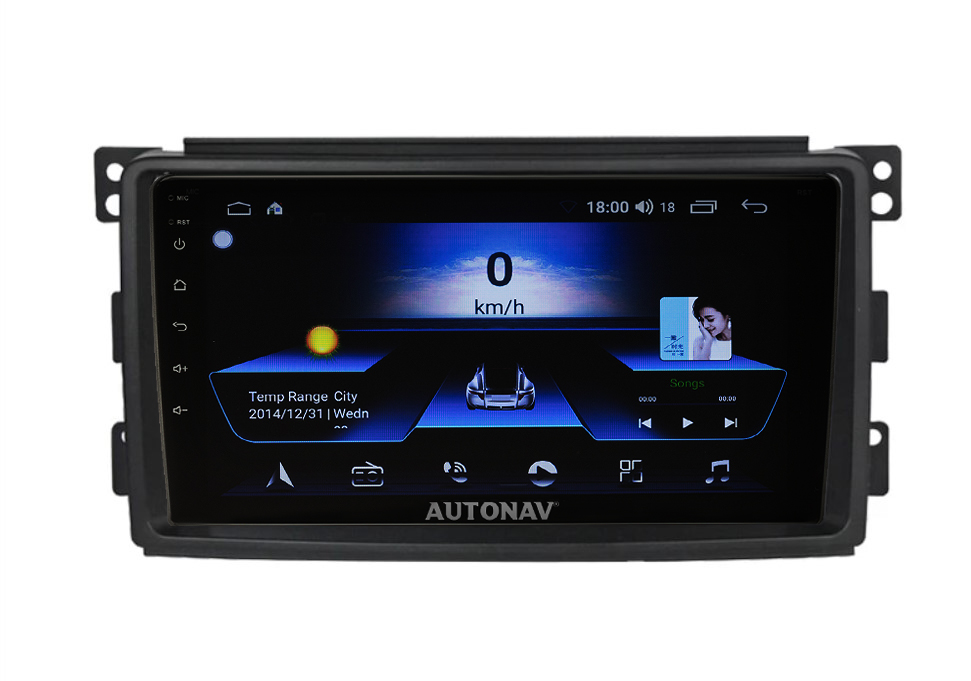 Navigatie AUTONAV Android GPS Dedicata Smart Fortwo 2007-2014, Model Classic, Memorie 256GB Stocare, 12GB DDR3 RAM, Display 9″ Full-Touch, WiFi, 2 x USB, Bluetooth, 4G, Octa-Core 8 * 2.0GHz, 4 * 50W Audio
