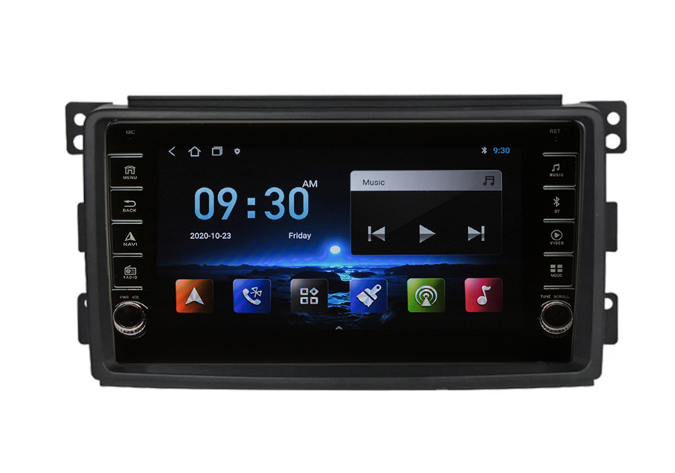Navigatie AUTONAV Android GPS Dedicata Smart Fortwo 2007-2014, Model PRO Memorie 256GB Stocare, 12GB DDR3 RAM, Display 8″ Full-Touch, WiFi, 2 x USB, Bluetooth, 4G, Octa-Core 8 * 2.0GHz, 4 * 50W Audio