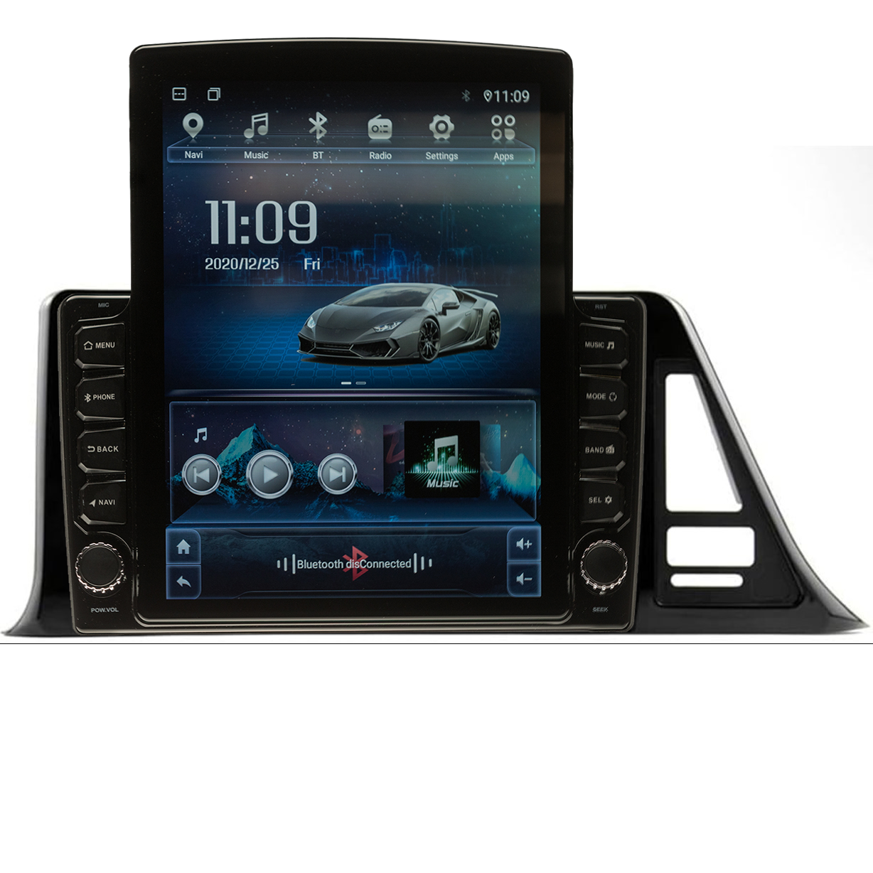 Navigatie AUTONAV ECO Android GPS Dedicata Toyota C HR Dupa 2016, Model XPERT Memorie 16GB Stocare, 1GB DDR3 RAM, Display Vertical Stil Tesla 10″ Full-Touch, WiFi, 2 x USB, Bluetooth, Quad-Core 4 * 1.3GHz, 4 * 50W Audio