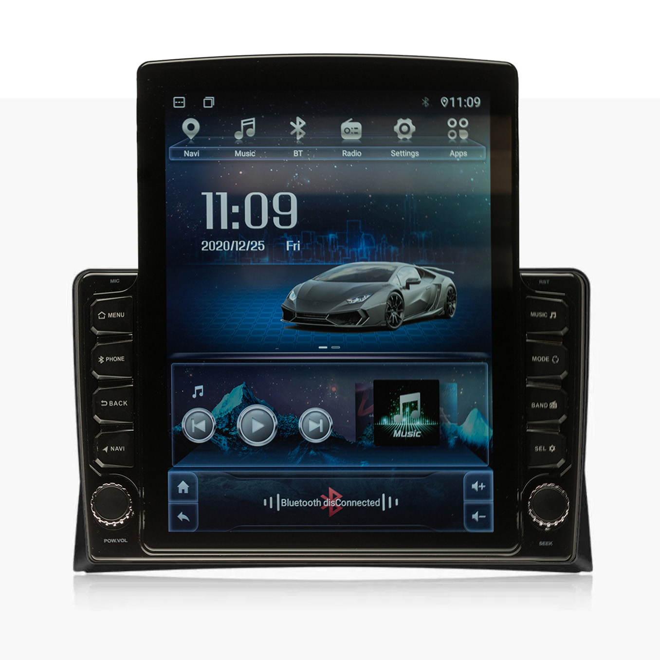 Navigatie AUTONAV Android GPS Dedicata Volkswagen Transporter T5 2008-2015, Model XPERT Memorie 64GB Stocare, 2GB DDR3 RAM, Display Vertical Stil Tesla 10″ Full-Touch, WiFi, 2 x USB, Bluetooth, Quad-Core 4 * 1.3GHz, 4 * 50W Audio