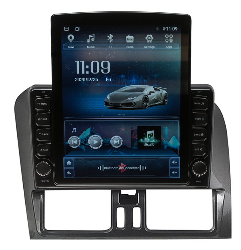 Navigatie AUTONAV ECO Android GPS Dedicata Volvo XC60 2008-2017, Model XPERT 16GB Stocare, 1GB DDR3 RAM, Display Vertical Stil Tesla 10″ , WiFi, 2 x USB, Bluetooth, Quad-Core 4 x 1.3GHz, 4 x 50W Audio