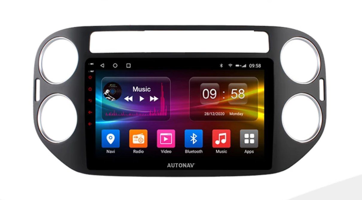 Navigatie AUTONAV Android GPS Dedicata Volkswagen Tiguan 2010-2017, Model Classic, Memorie 256GB Stocare, 12GB DDR3 RAM, Display 9″ Full-Touch, WiFi, 2 x USB, Bluetooth, 4G, Octa-Core 8 * 2.0GHz, 4 * 50W Audio