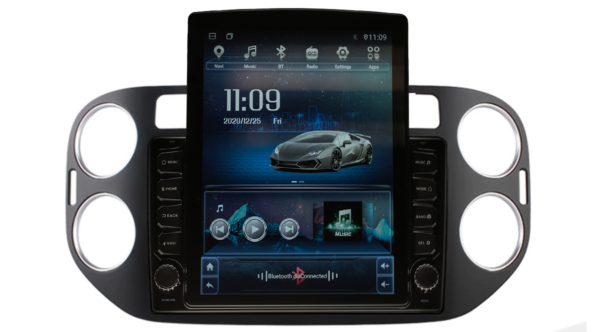 Navigatie AUTONAV Android GPS Dedicata Volkswagen Tiguan 2010-2017, Model XPERT Memorie 64GB Stocare, 2GB DDR3 RAM, Display Vertical Stil Tesla 10″ Full-Touch, WiFi, 2 x USB, Bluetooth, Quad-Core 4 * 1.3GHz, 4 * 50W Audio